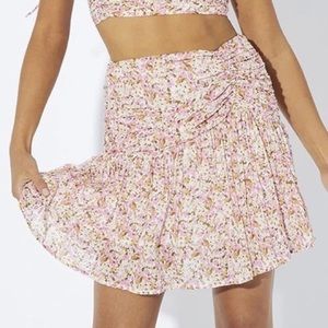 MINKPINK Delphine floral ruched mini skirt